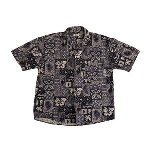 Summa Silk Navy and White Patterned Vacay Shirt